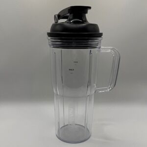 NutriBullet Blender Cup Replacement 24oz Clear Excellent Flip Top Lid Handle